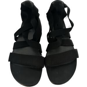 Stuart Weitzman Black Criss Cross Strap‎ Sandals Size 8.5